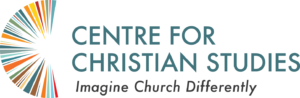 The Centre for Christian Studies logo. It reads "Centre for Christian Studies: Imagine Church Differently." On the left side of the text is an icon which shows a partial circle made up of many multicoloured wedges of varying lengths.